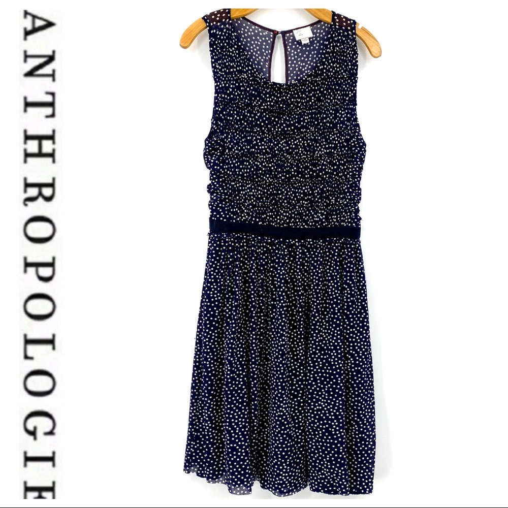 💕SALE💕 Anthropologie Blue White Polka Dot Dress